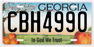 GA license plate CBH4990