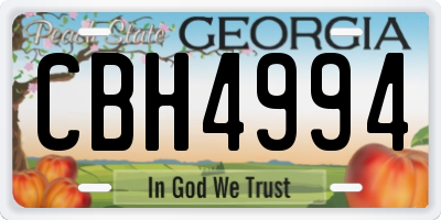 GA license plate CBH4994