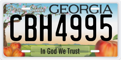 GA license plate CBH4995