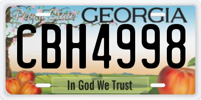 GA license plate CBH4998