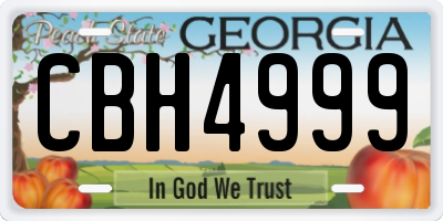 GA license plate CBH4999
