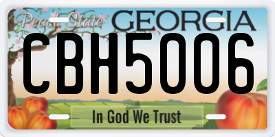 GA license plate CBH5006