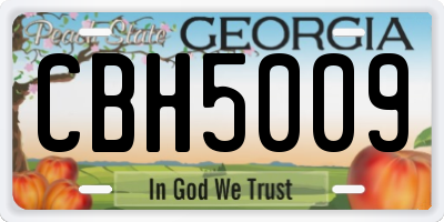 GA license plate CBH5009