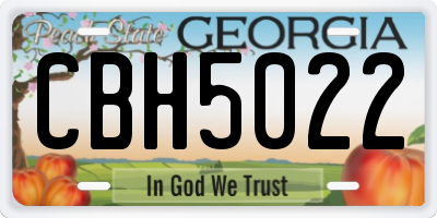 GA license plate CBH5022