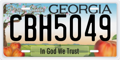 GA license plate CBH5049