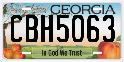 GA license plate CBH5063