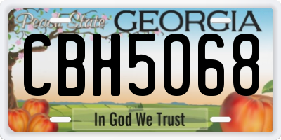 GA license plate CBH5068