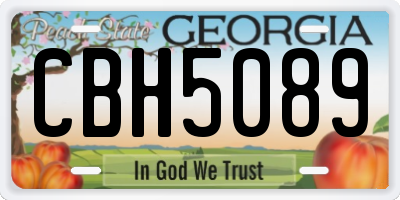 GA license plate CBH5089