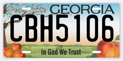 GA license plate CBH5106