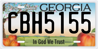 GA license plate CBH5155