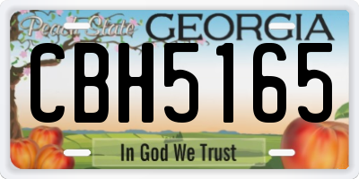 GA license plate CBH5165