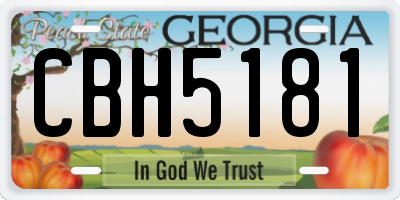 GA license plate CBH5181