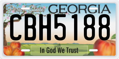 GA license plate CBH5188