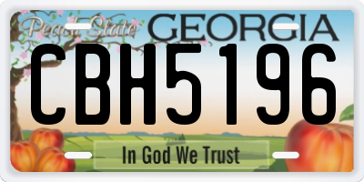 GA license plate CBH5196