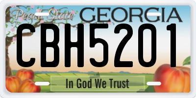 GA license plate CBH5201