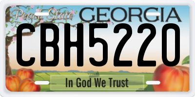 GA license plate CBH5220