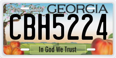 GA license plate CBH5224