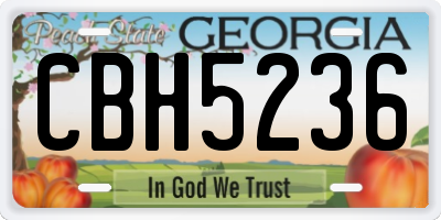 GA license plate CBH5236