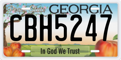 GA license plate CBH5247