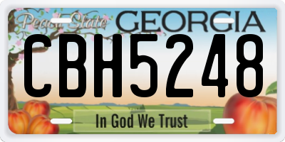 GA license plate CBH5248