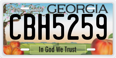 GA license plate CBH5259