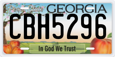 GA license plate CBH5296