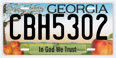 GA license plate CBH5302