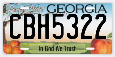 GA license plate CBH5322