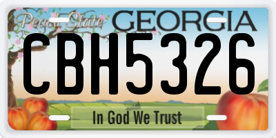 GA license plate CBH5326