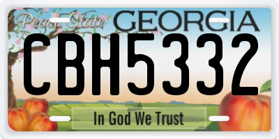 GA license plate CBH5332