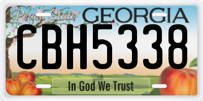 GA license plate CBH5338