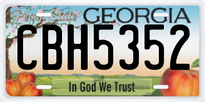 GA license plate CBH5352