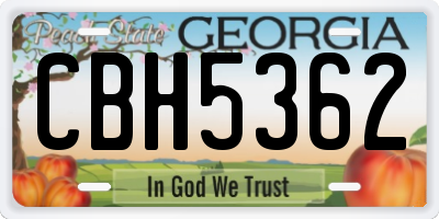 GA license plate CBH5362