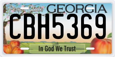 GA license plate CBH5369