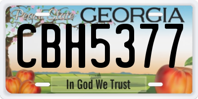 GA license plate CBH5377