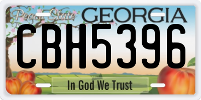 GA license plate CBH5396