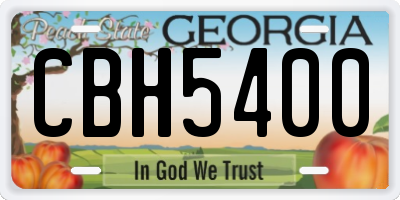 GA license plate CBH5400