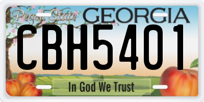 GA license plate CBH5401