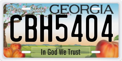 GA license plate CBH5404
