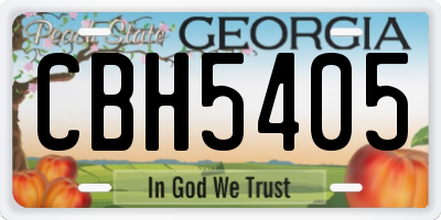 GA license plate CBH5405