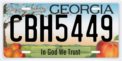 GA license plate CBH5449