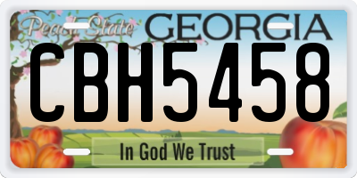 GA license plate CBH5458
