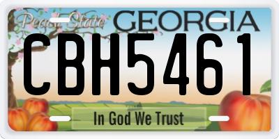 GA license plate CBH5461