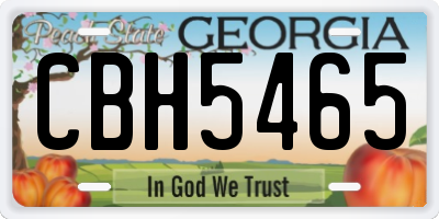 GA license plate CBH5465