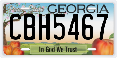 GA license plate CBH5467