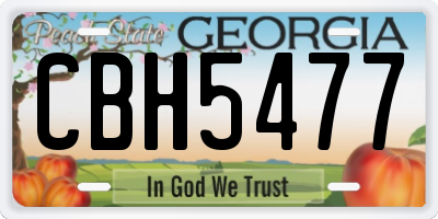 GA license plate CBH5477