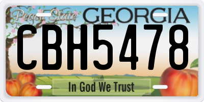 GA license plate CBH5478