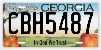 GA license plate CBH5487