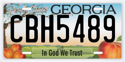GA license plate CBH5489