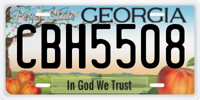 GA license plate CBH5508